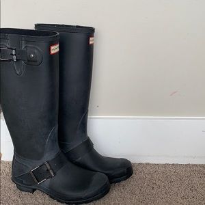 Matte Black Hunter rain boots